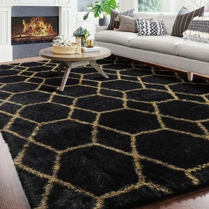 black and gold rug