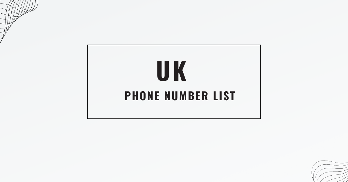 UK Phone Number List