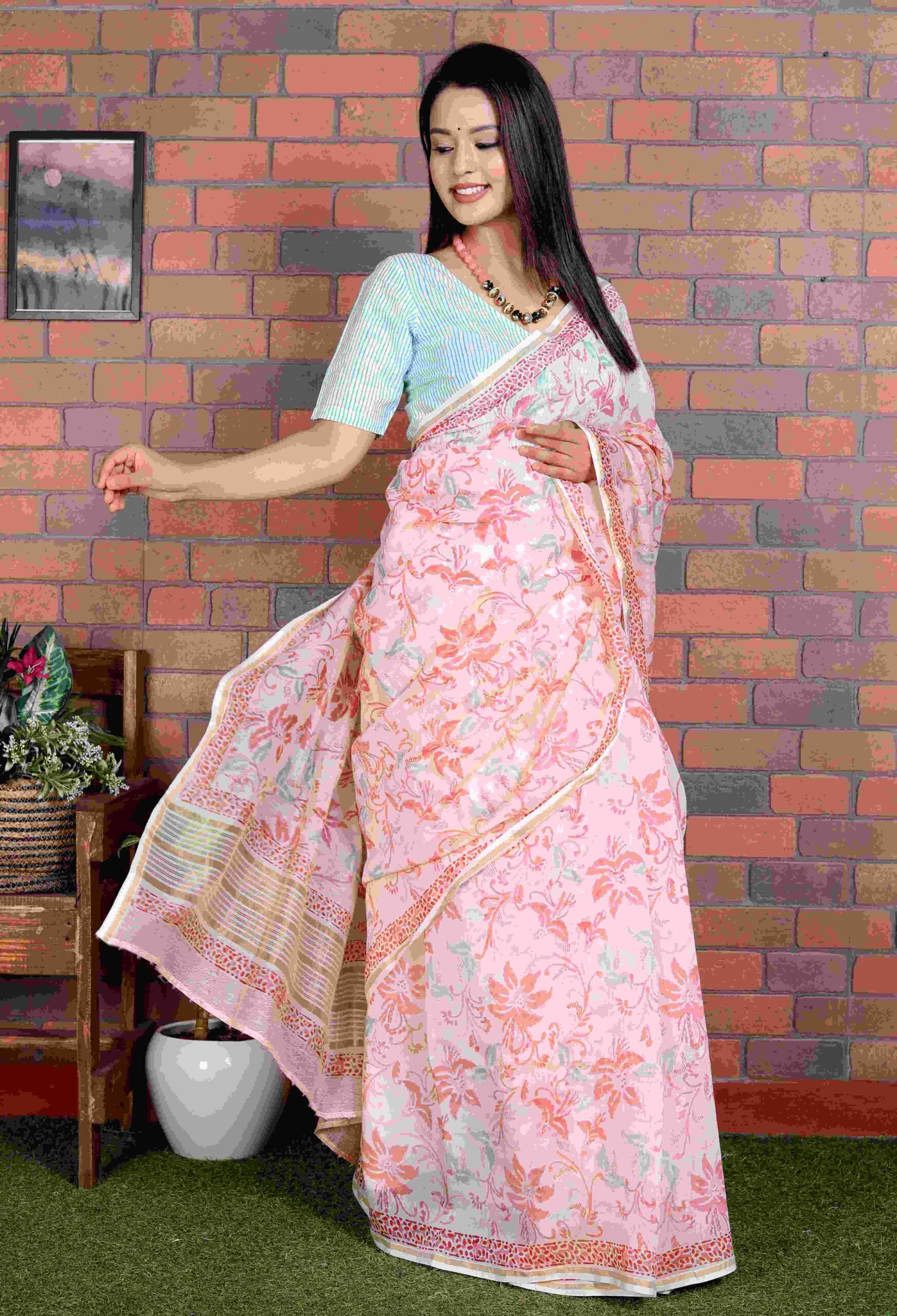 Hand Block Printed sarees